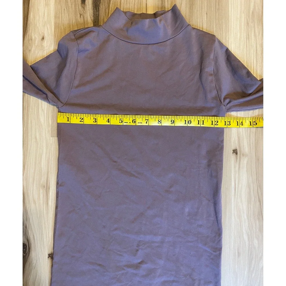 Intimately Free People Seamless Mock Neck Thumbhole Top Mauve Purple XS/S Layer